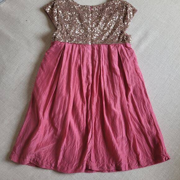 Mini Boden Pink Gold Sequin Dress - Picture 8 of 10